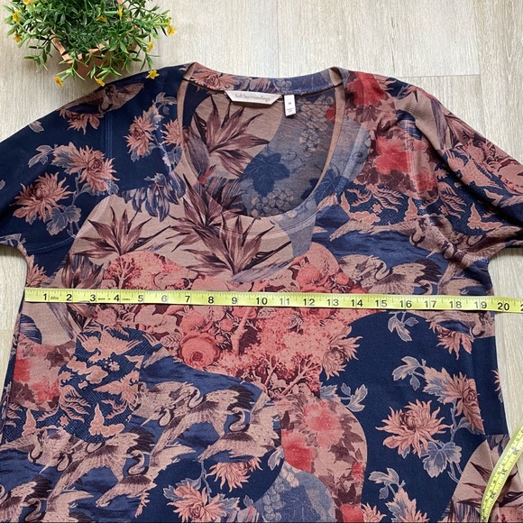 Soft Surroundings Millie Crane Bird Floral Tunic Top - Picture 8 of 11